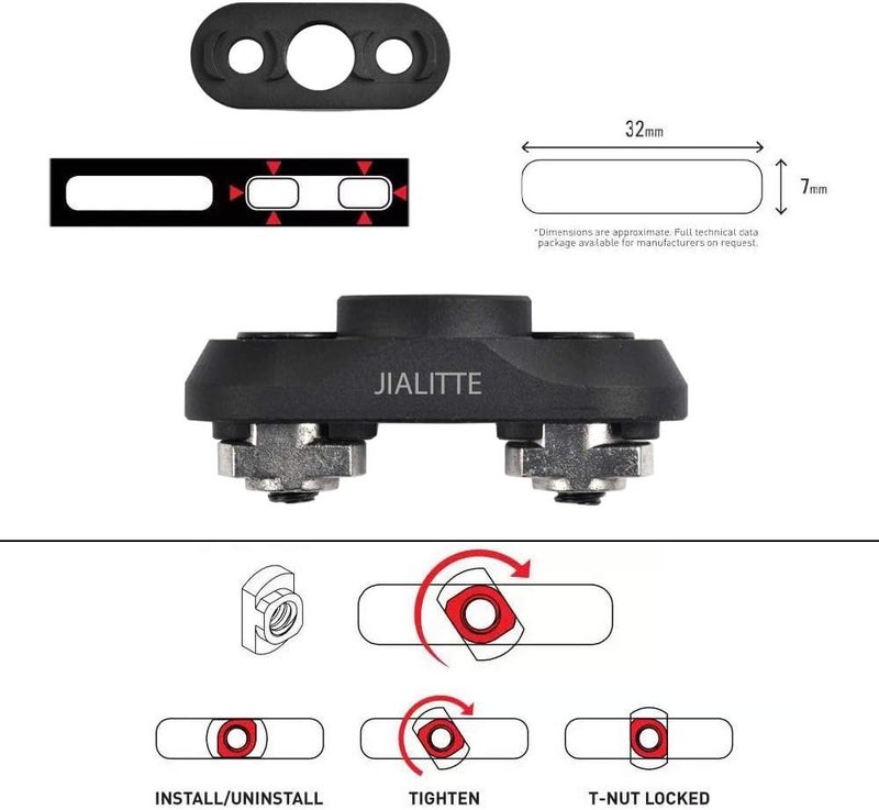 JIALITTE Store Mount Adapter Standard 1.25'' QD Swivel with Base for Mlok Rail System - Image 2